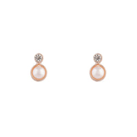 Rose Gold Pearl Bottom Stud Earrings - link has visual effect only