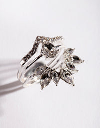 Silver Boho Gem Ring Stack - link has visual effect only