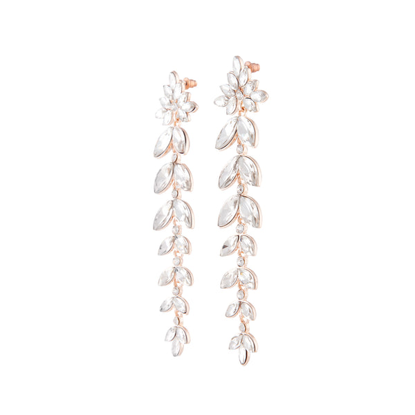 Rose Gold Graduated Navette Earrings