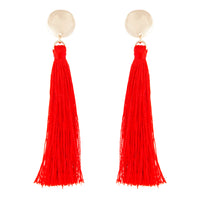 Red Gold Tassel Drop Disc Stud Earrings - link has visual effect only