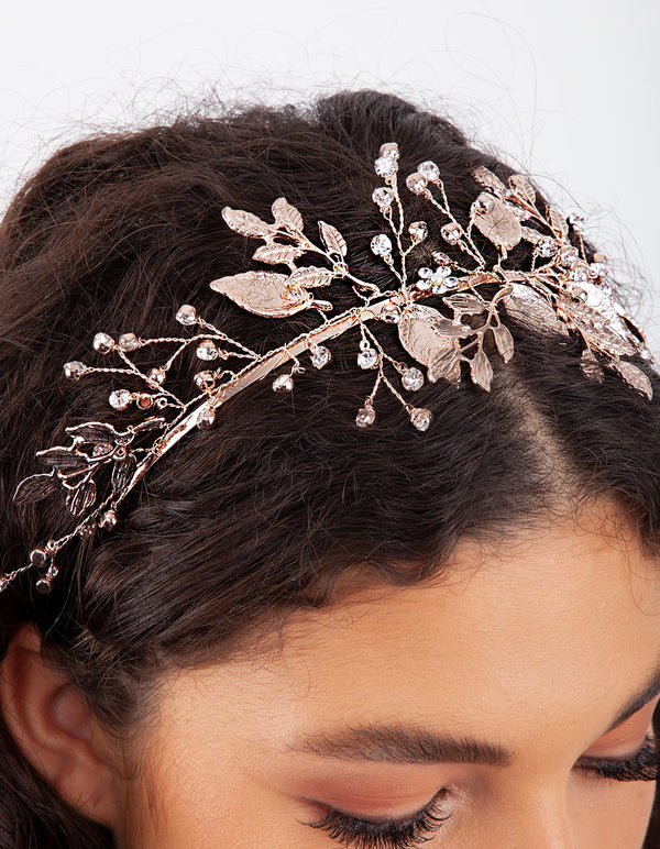 Rose Gold Fine Wire Flora Headband