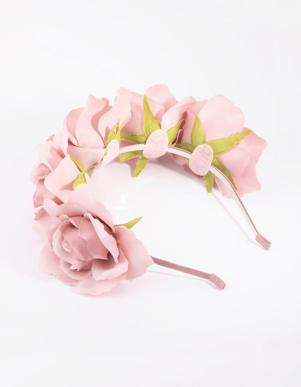 Pink Rose Headband