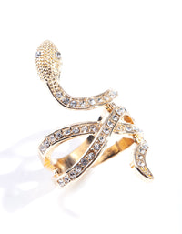 Gold Diamante Snake Ring - link has visual effect only