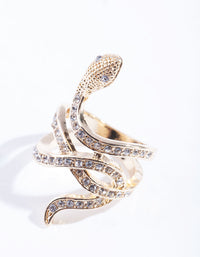 Gold Diamante Snake Ring - link has visual effect only