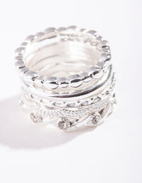 Silver Diamante 5 Stack Ring - link has visual effect only