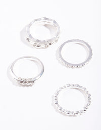 Silver Diamante 5 Stack Ring - link has visual effect only