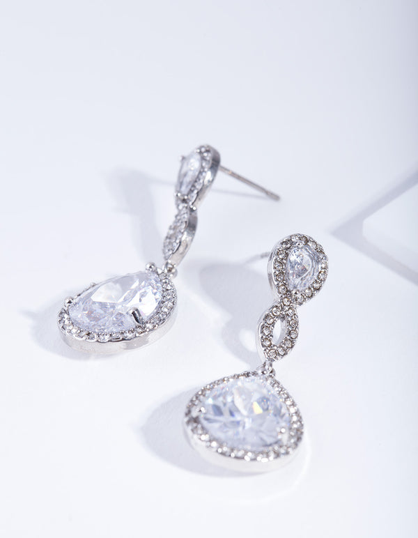 Crystal Twist Teardrop Earring