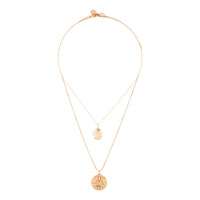 Gold Multi Layer Locket Pendant Necklace Set - link has visual effect only