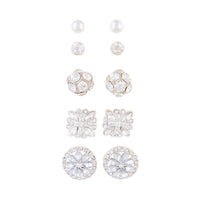 Silver Decorative Diamante 5-Pack Clip Earring - link has visual effect only