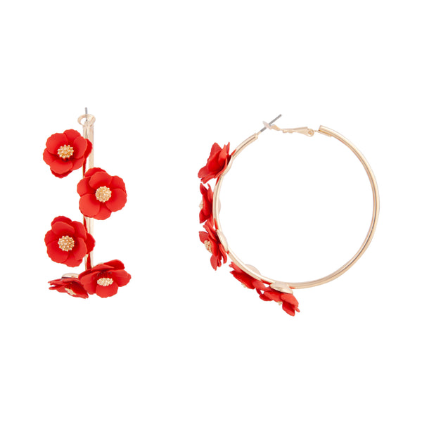 RED SG COATED FLOWER HOOP ER