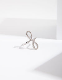 Silver Cubic Zirconia Looped Ring - link has visual effect only