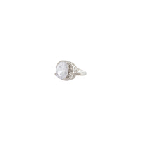 Silver Square Cubic Zirconia Ring - link has visual effect only
