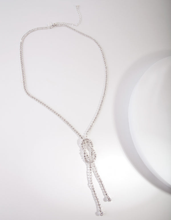 Silver Knot Long Necklace