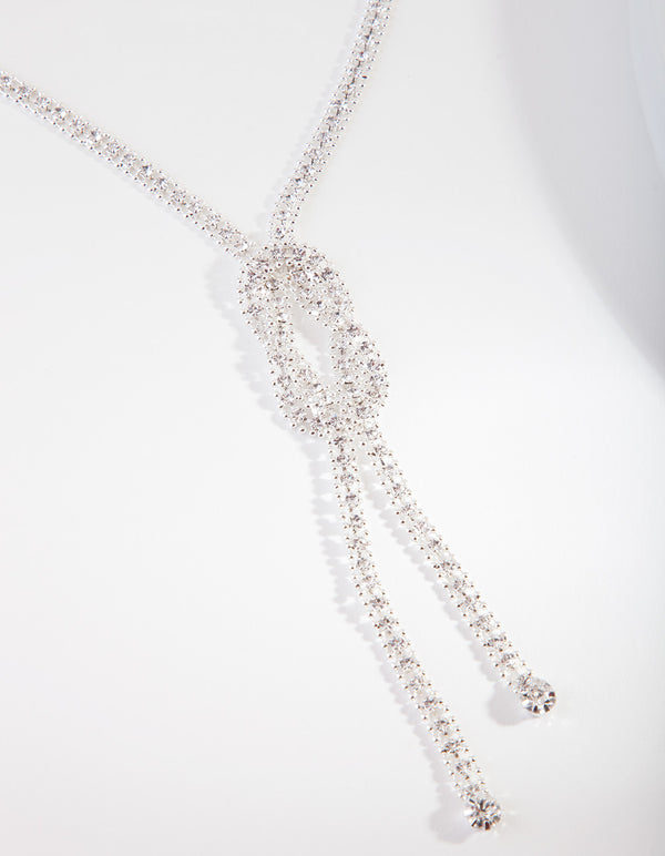Silver Knot Long Necklace