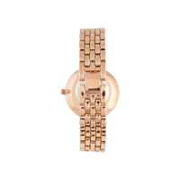 Rose Gold Diamante Stone Link Watch - link has visual effect only