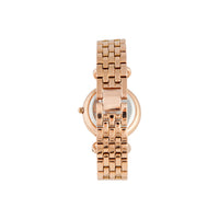 Rose Gold Diamante Classic Link Watch - link has visual effect only