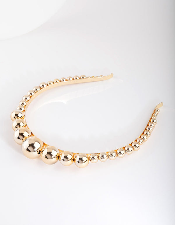 Gold Graduated Ball Headband