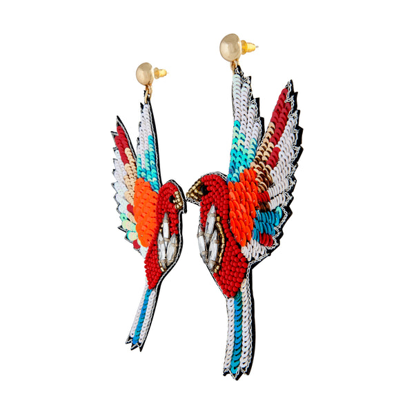 RED SG BRIGHT SEQUIN BIRD ER