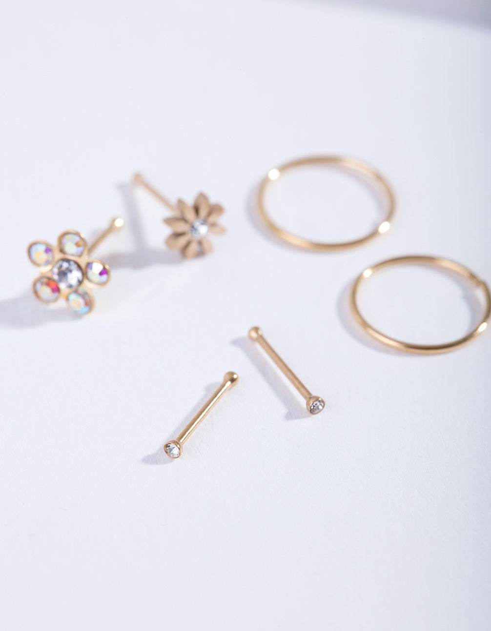 Gold Flower Nose Jewellery 6-Pack