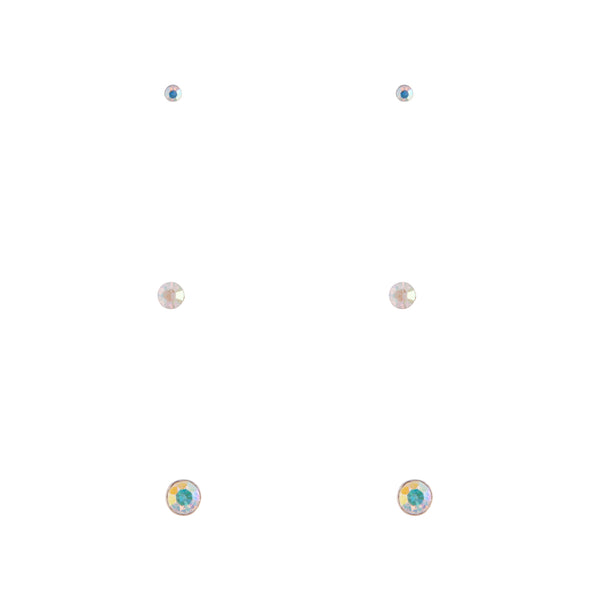 Sterling Silver Reflective Diamante Earring Pack