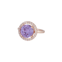 Rose Gold Purple Cubic Zirconia Round Surround Ring - link has visual effect only