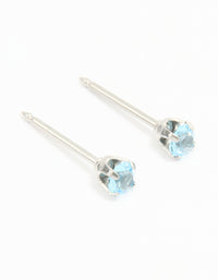 Surgical Stainless Steel 3MM Blue Cubic Zirconia Piercing Stud - link has visual effect only