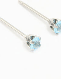 Surgical Stainless Steel 3MM Blue Cubic Zirconia Piercing Stud - link has visual effect only