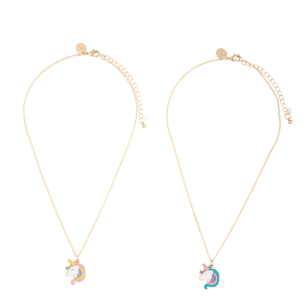 Kids Tear and Share Unicorn Head Necklace Set