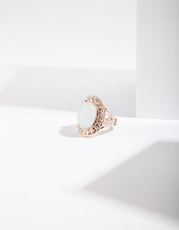 Rose Gold Fine Cut-Out Semi-Precious Ring - link has visual effect only