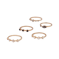 Vintage Gold Black Multi Gem Ring Stack - link has visual effect only