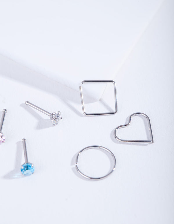 Cubic Zirconia Multi Nose 6-Pack