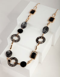 Black Acrylic Mixed Shape Necklace - link has visual effect only