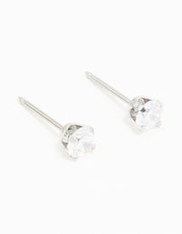 Surgical Stainless Steel 4MM Cubic Zirconia Piercing Stud - link has visual effect only