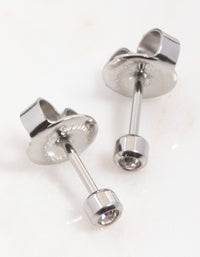 Surgical Steel Crystal Bezel Piercing Stud 2mm - link has visual effect only