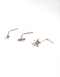 Rose Gold Plated Nose Stud Pack - link has visual effect only
