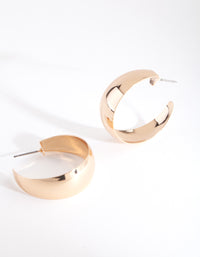 Gold Simple Wide Hoop Earrings - link has visual effect only