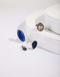 RGPK SS BLUE STONE SET 4PK RG - link has visual effect only