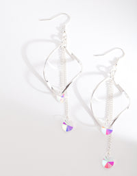 Silver Crystal Curl Drop Earrings - link has visual effect only