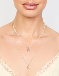 Silver Starry Night Layered Necklace - link has visual effect only