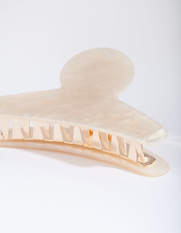 White Acrylic Shine Claw Clip