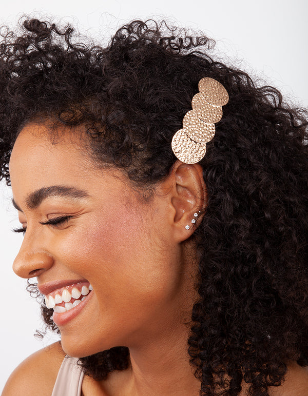 Gold Hammered Textured Clip