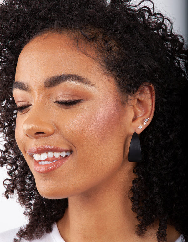 Matte Black 3/4 Hoop Earrings