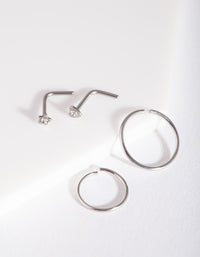 Surgical Steel Heart Nose Ring 4-Pack - link has visual effect only
