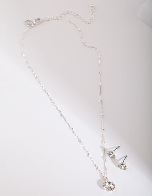 Yellow Heart Earrings Necklace Gift Box