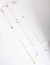 Mixed Metal Star Moon Bracelet 3 Pack - link has visual effect only
