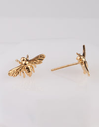 Gold Plated Sterling Silver Bee Stud Earrings - link has visual effect only