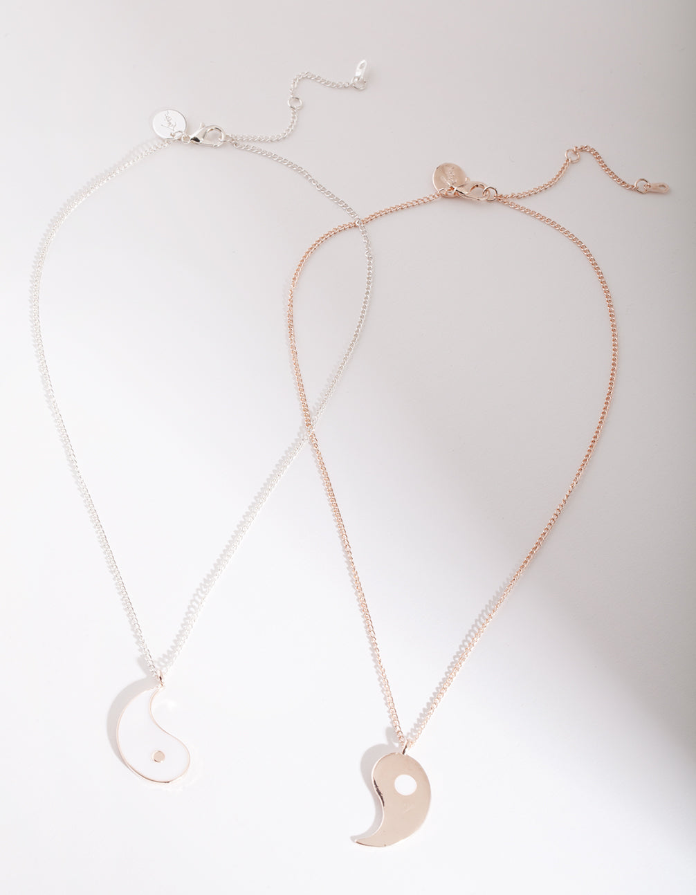 Mixed Metal Yin Yang Necklace 2 Pack