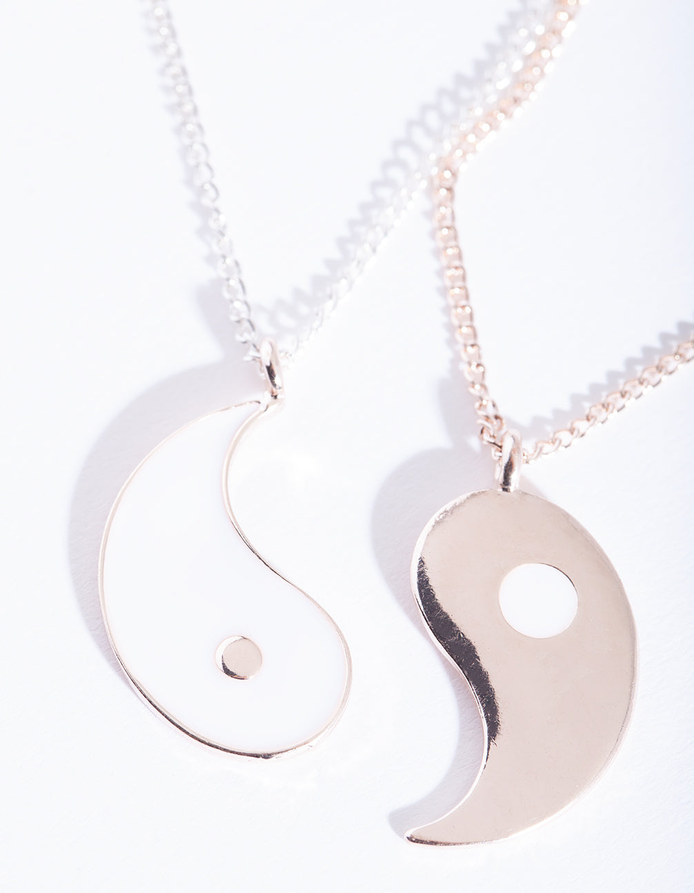 Mixed Metal Yin Yang Necklace 2 Pack