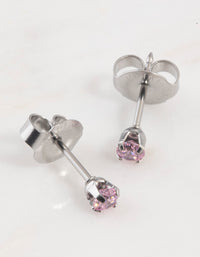 Surgical Steel Pink Cubic Zirconia Piercing Stud 3mm - link has visual effect only