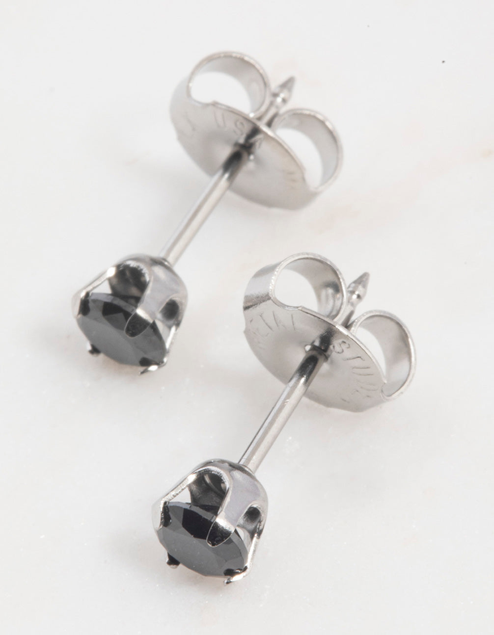 Surgical Steel Princess Cut Cubic Zirconia Piercing Stud 3mm